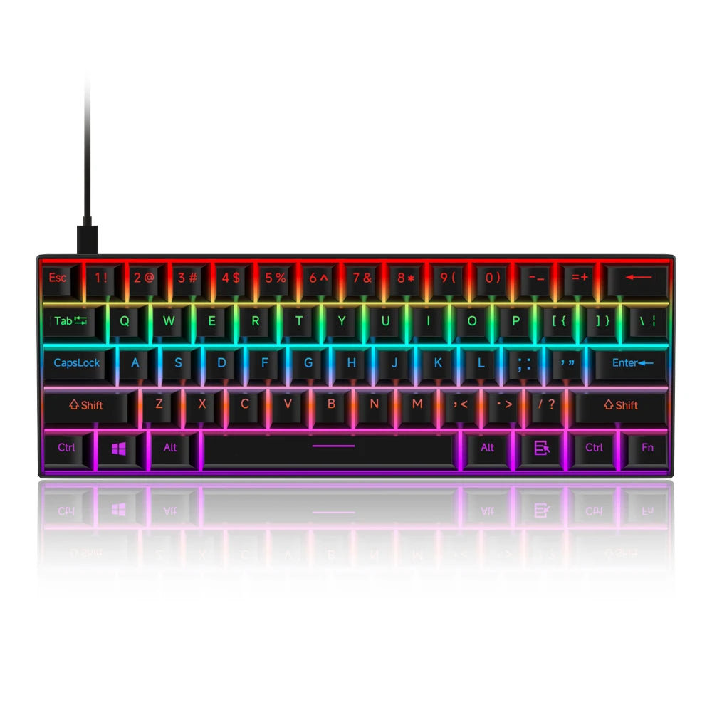 Mechanical Keyboard 61 Keys Blue Switch Red Switch Brown Switch Hot Swap Keyboard Office Accessories Gaming Keyboard