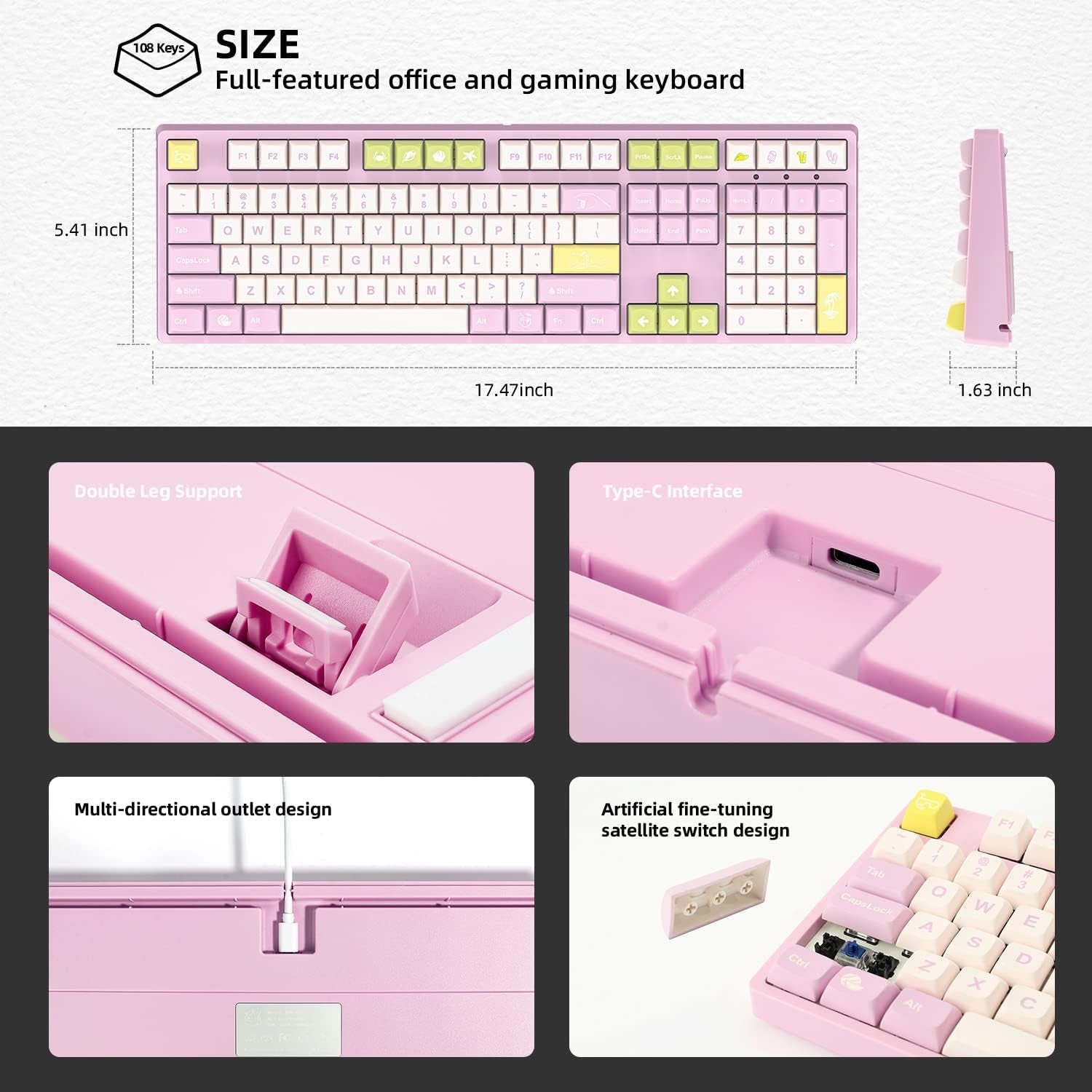 K84 Wired Gaming Keyboard, 75% US Layout 84 Keys Ultra-Compact Hot-Swappable Programmable Mini Keyboard with RGB Backlit PBT Keycap for Pc/Mac (Linear Gateron Red Switch),Black4