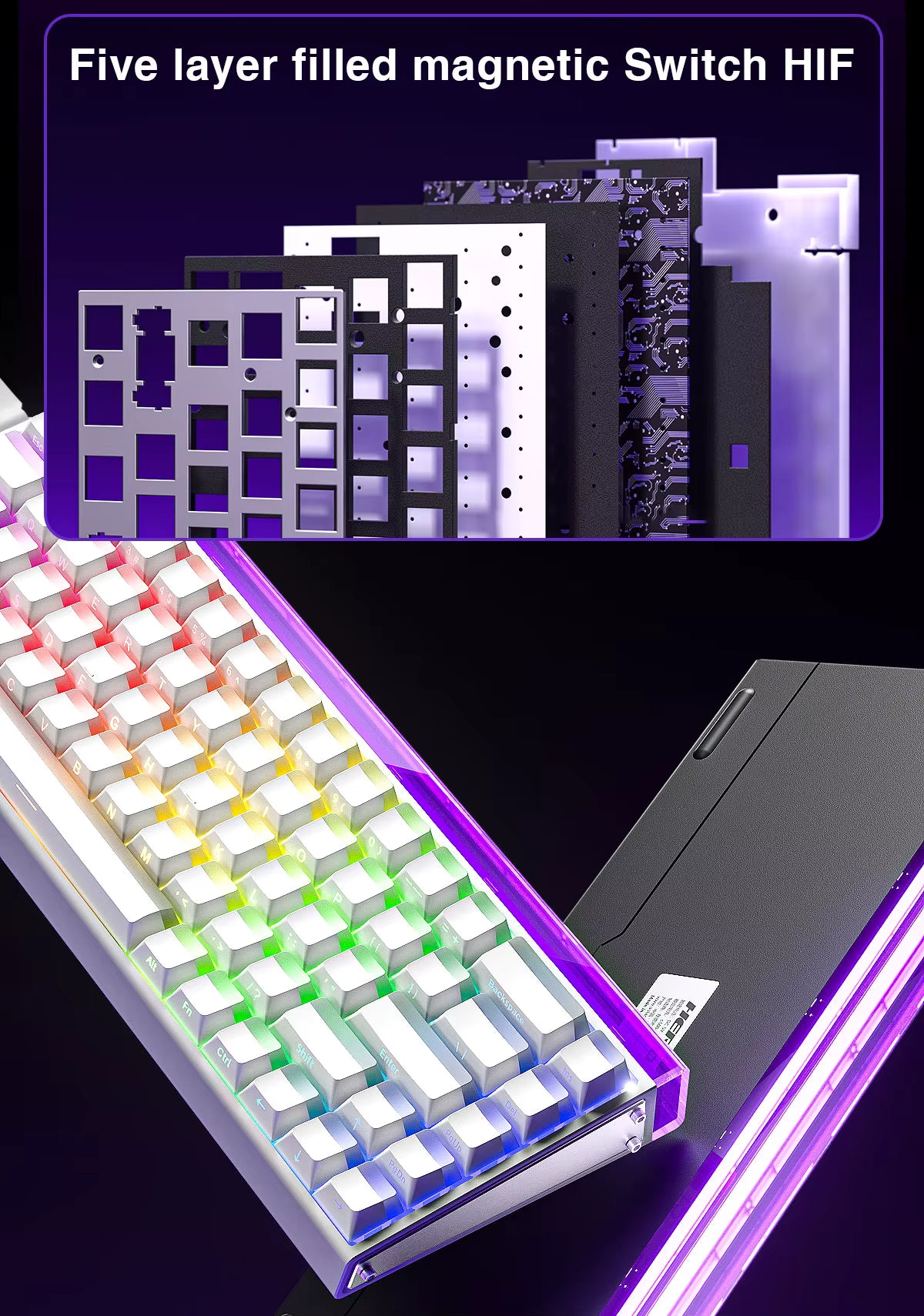 HERO Magnetic Switch Wired Gaming Keyboard RGB LED