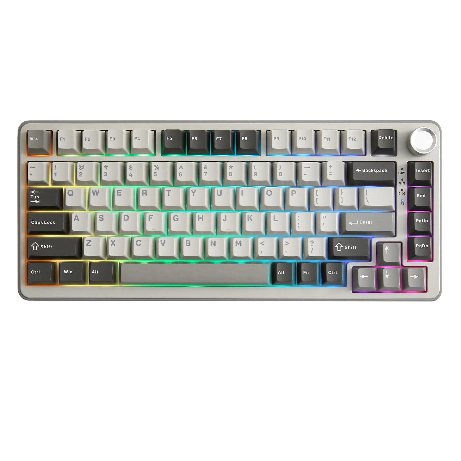 B75 PRO 82-Key Wireless Mechanical Gaming Keyboard, Gasket Hot Swap Custom RGB 75% Bt/Type-C/2.4G Creamy Knob Keyboard