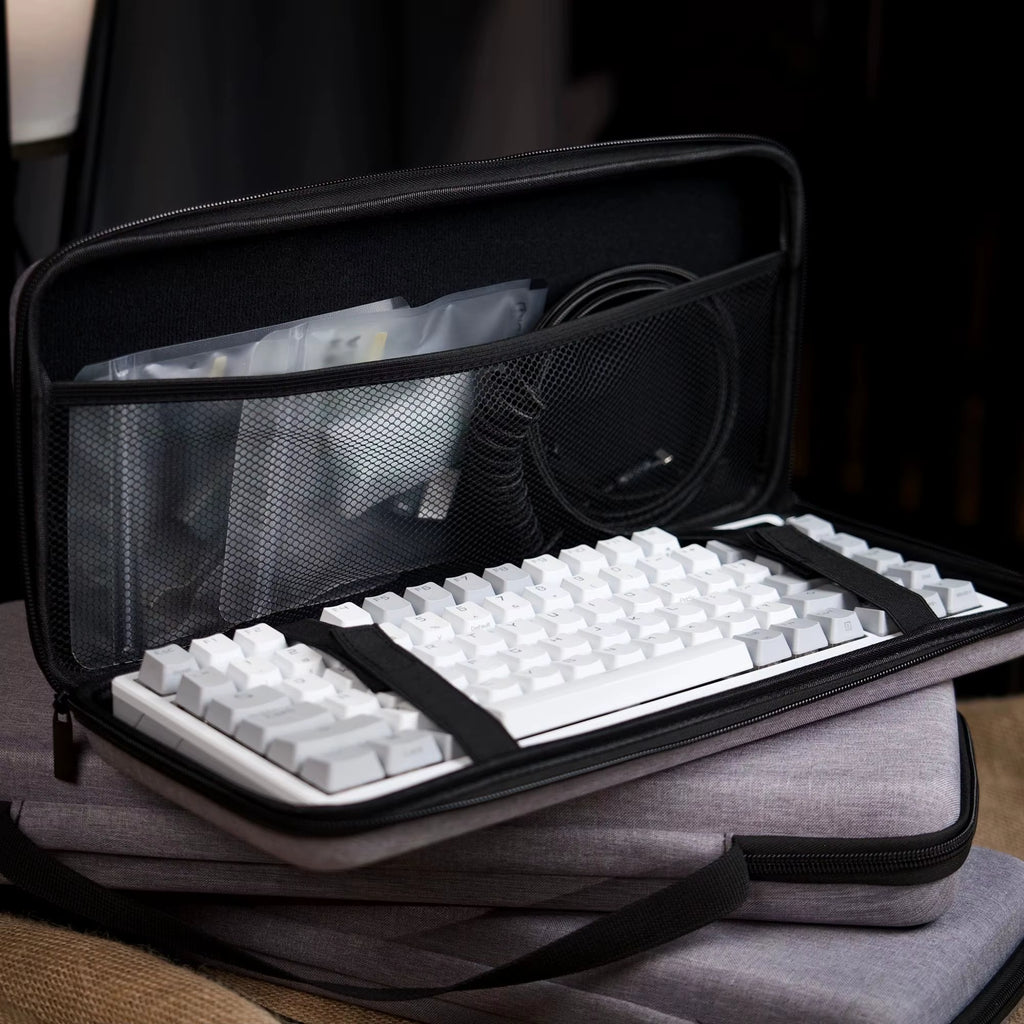 Dustproof Water-Resistant Mechanical Keyboard Case Storage Bag - EVA Hard Shell Fits 61/68/75%/Tkl/98%/Full-Size Keyboards