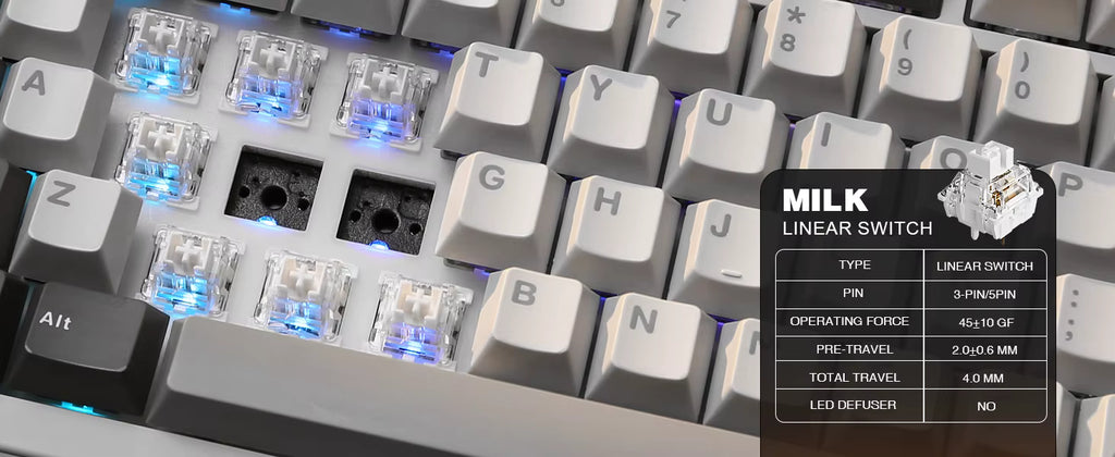 B75 PRO 82-Key Wireless Mechanical Gaming Keyboard Gasketed w Knob Hot Swappable Custom RGB LED