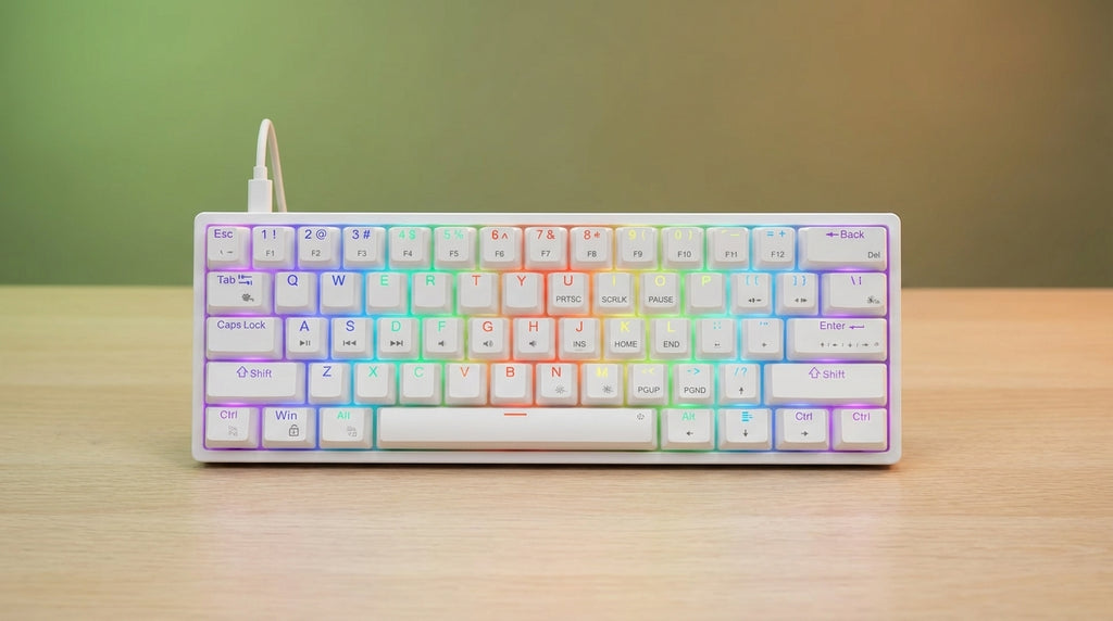 Alua F3261 Mini Mechanical Gaming Keyboard 61 Keys Wired RGB LED