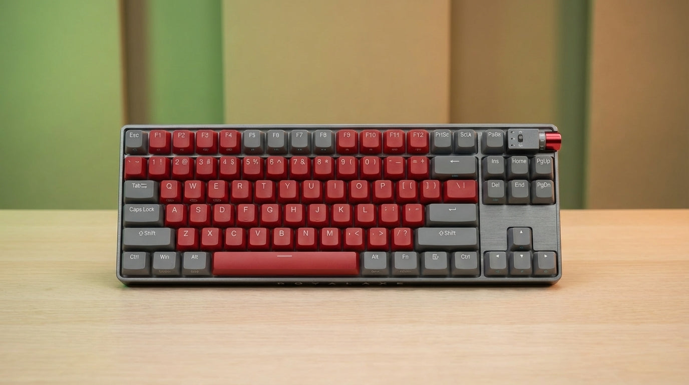 Gateron G Pro R87 Wireless Mechanical Keyboard, Hot Swappable Wired/2.4G Wireless/Bluetooth Keyboard with RGB Light for Windows & Mac, PBT Keycaps, G Pro 3.0 Yellow Switch, Night Crimson