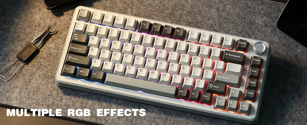 B75 PRO 82-Key Wireless Mechanical Gaming Keyboard Gasketed w Knob Hot Swappable Custom RGB LED