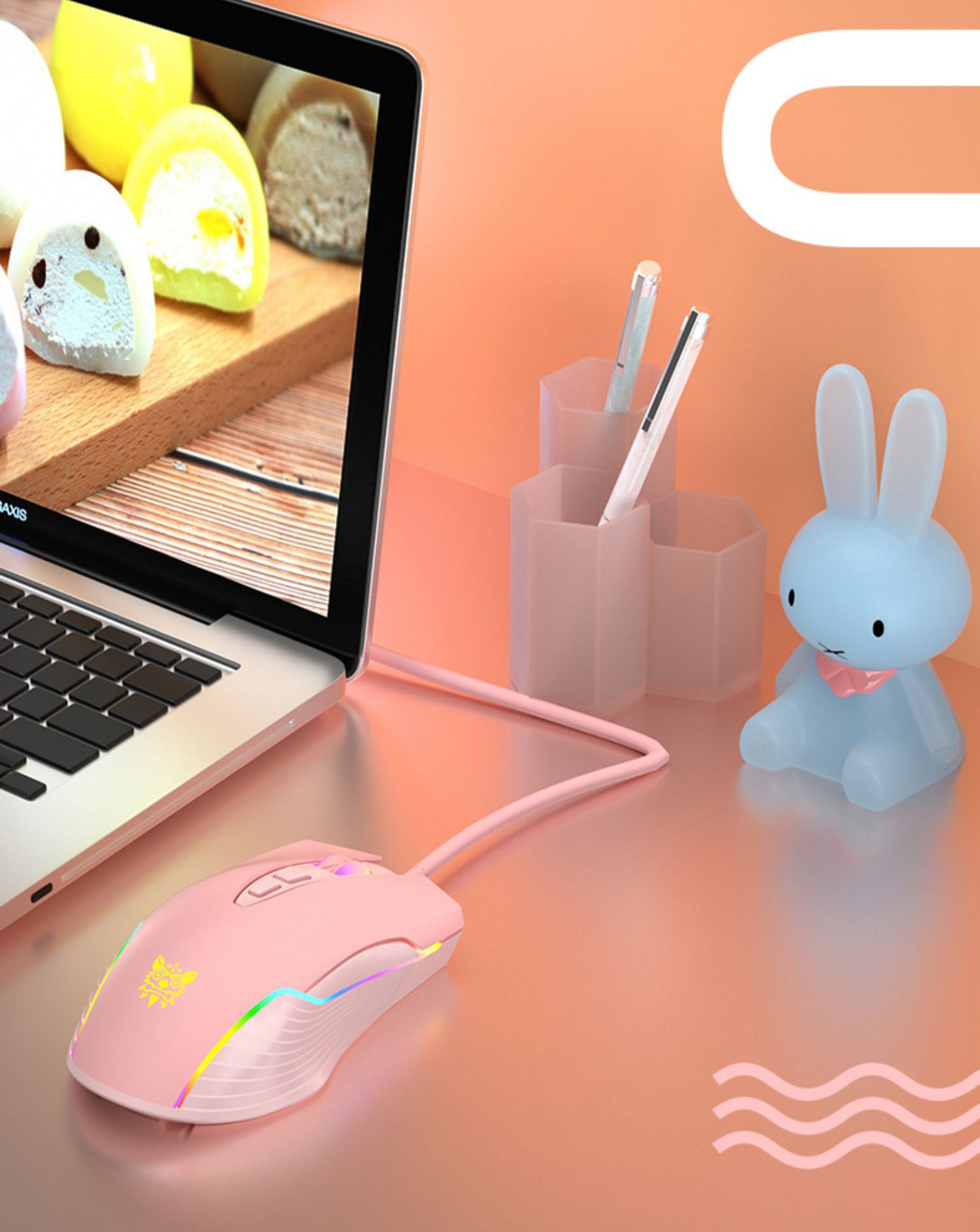 Real Pink Mechanical Keyboard and Mouse Combo RGB LED